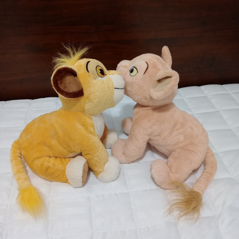 Disney Lion King Simba and Nala Medium Plush Stuffed Animal Set